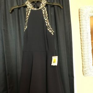 Dillards navy formal cocktail dress with tags.  B Darlin brand